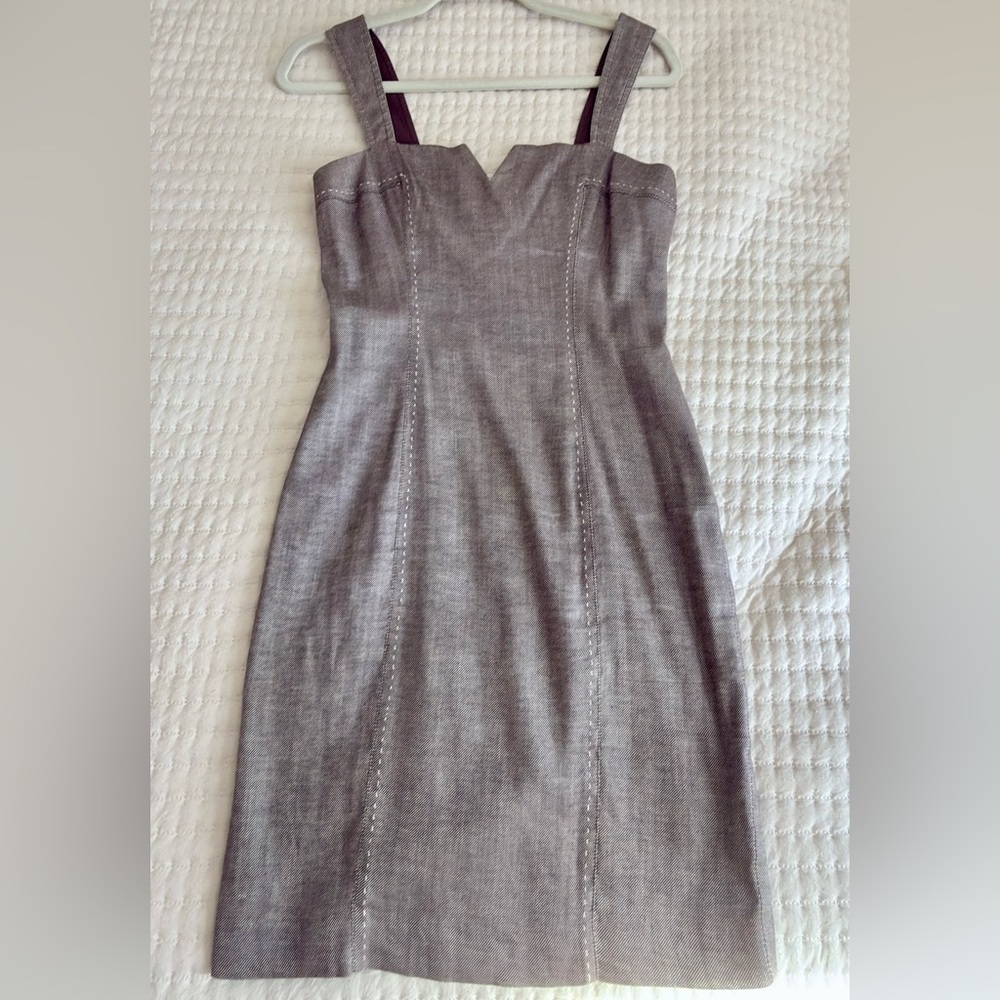SUMMERTIME SALE! Bebe brown dress with white stitching accent - size 2
